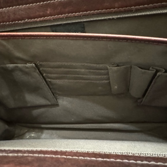 WORN Aged Brown High End WILSONS Leather Briefcase Lawyer Bag Pelle Studio - Picture 10 of 16